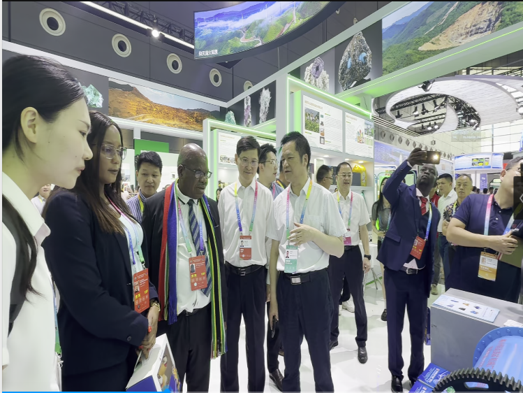 市长阚保勇和外宾参观我司展台